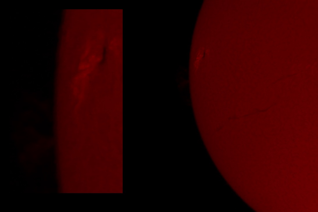 Hydrogen-Alpha ISO 400 1/500 Second with Barlow