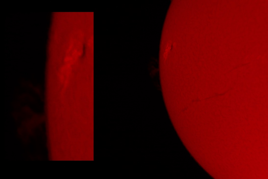 Hydrogen-Alpha ISO 400 1/250 Second with Barlow