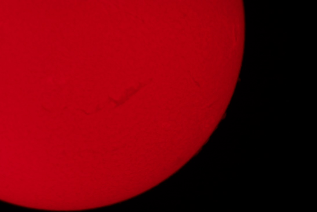 Hydrogen-Alpha ISO 400 1/125 Second with Barlow