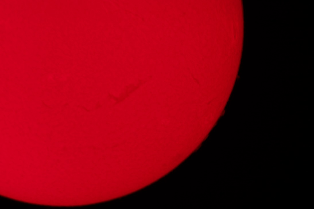 Hydrogen-Alpha ISO 400 1/100 Second with Barlow