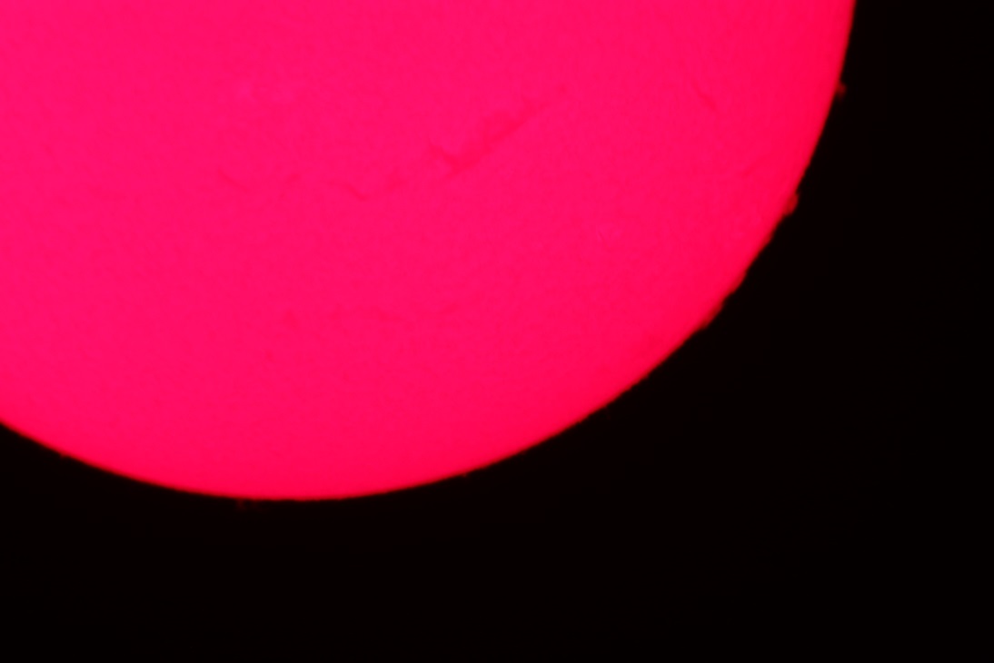 Hydrogen-Alpha ISO 400 1/30 Second with Barlow