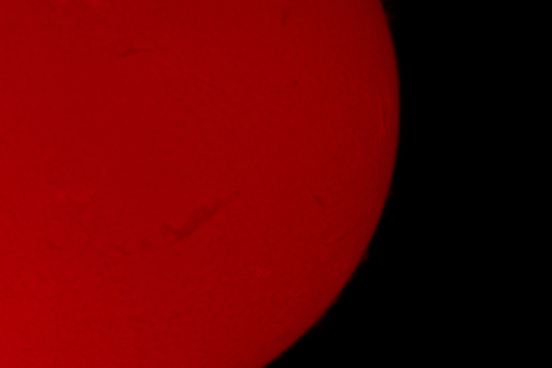 Hydrogen-Alpha ISO 400 1/250 Second with Barlow