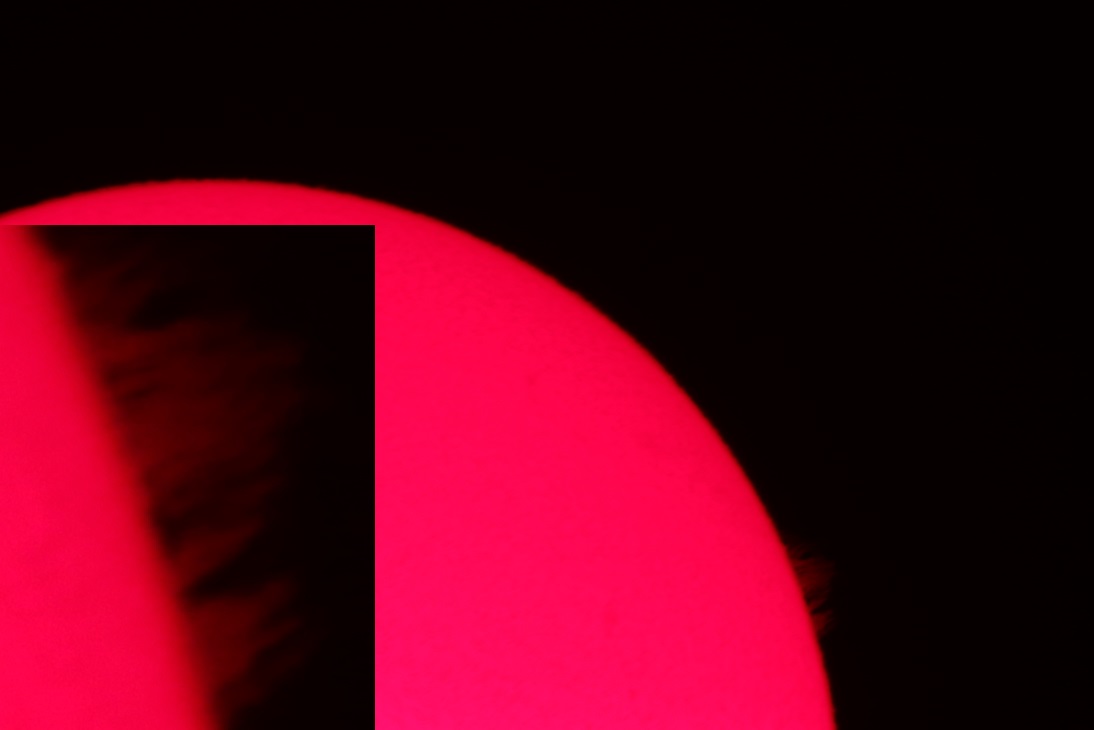 Hydrogen-Alpha ISO 400 1/40 Second with Barlow