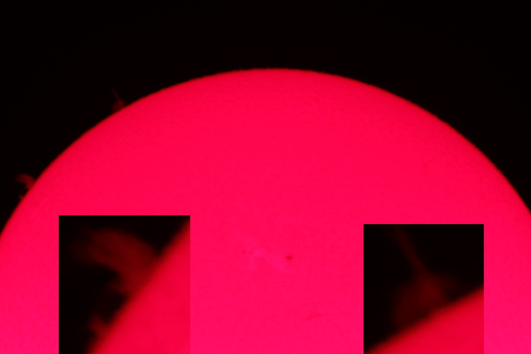 Hydrogen-Alpha ISO 400 1/40 Second with Barlow