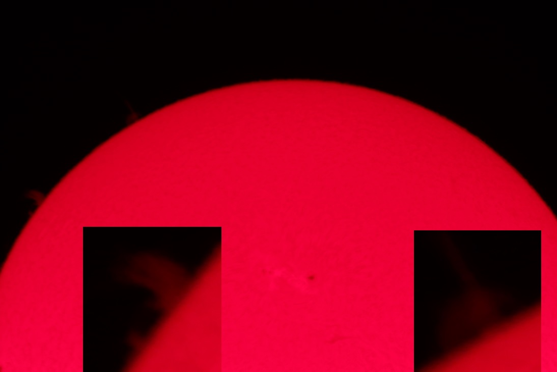 Hydrogen-Alpha ISO 400 1/60 Second with Barlow