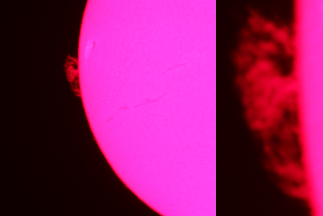 Hydrogen-Alpha ISO 400 1/10 Second with Barlow