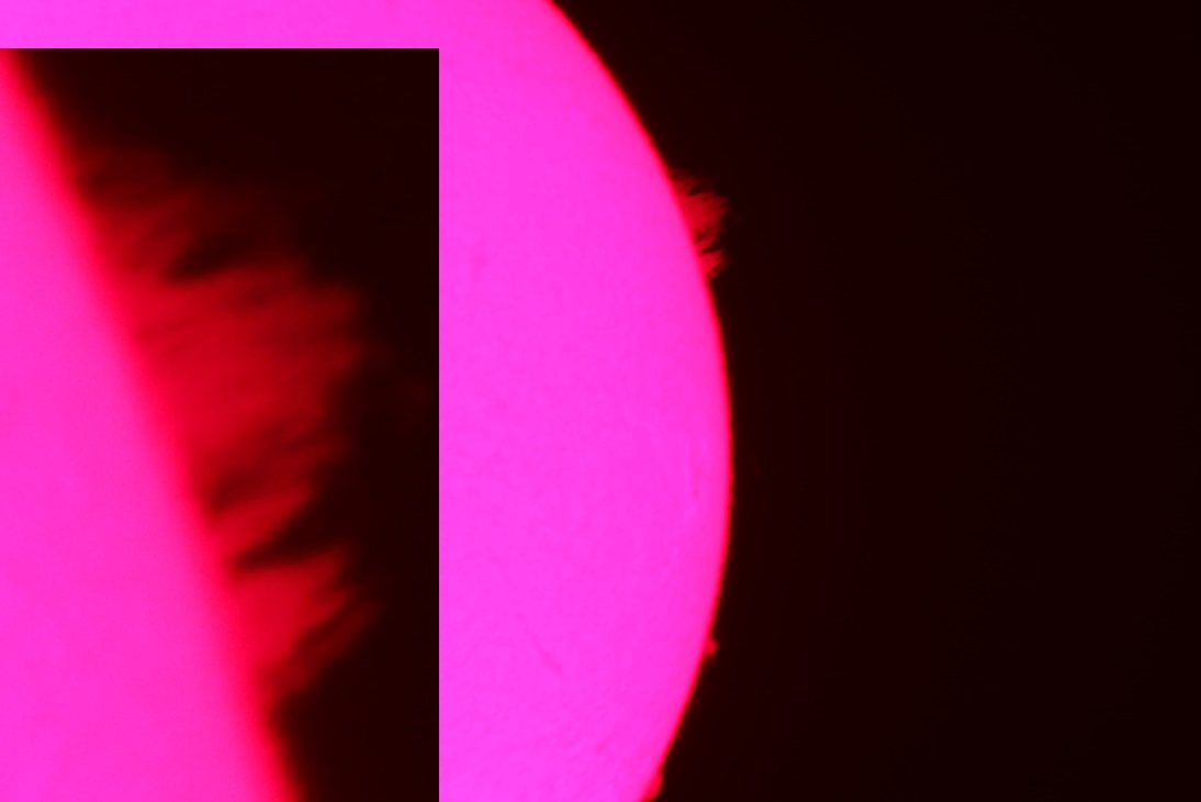 Hydrogen-Alpha ISO 400 1/10 Second with Barlow