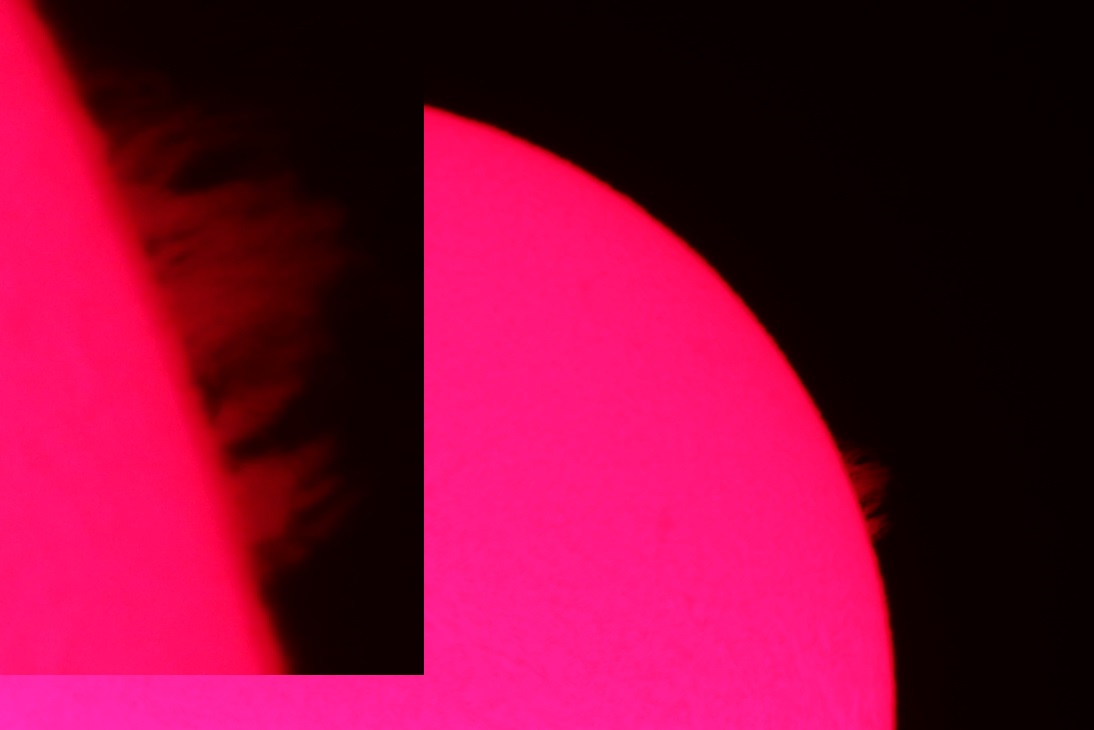 Hydrogen-Alpha ISO 400 1/25 Second with Barlow