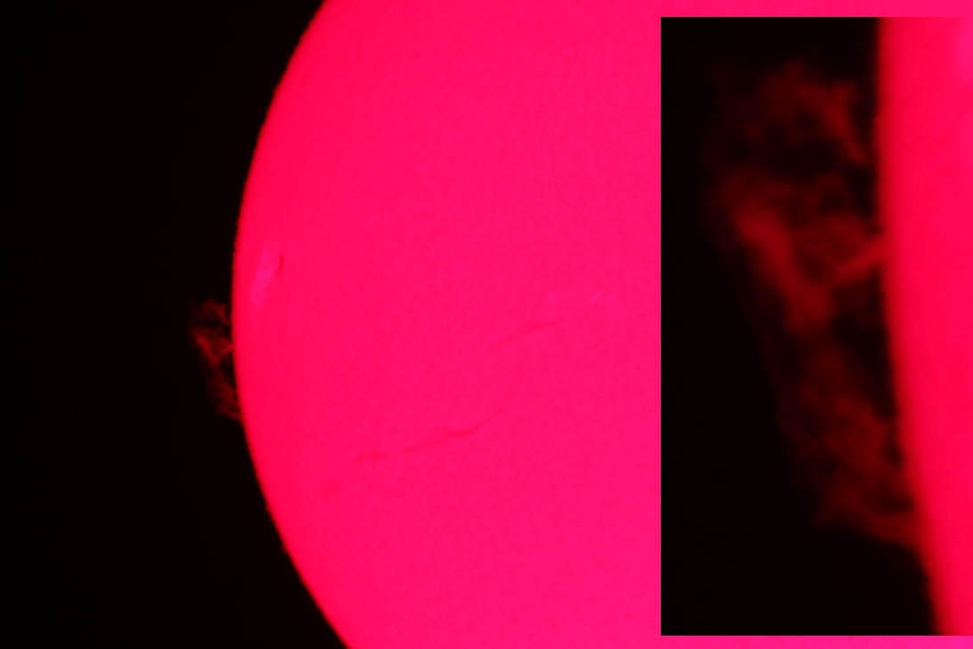 Hydrogen-Alpha ISO 400 1/30 Second with Barlow