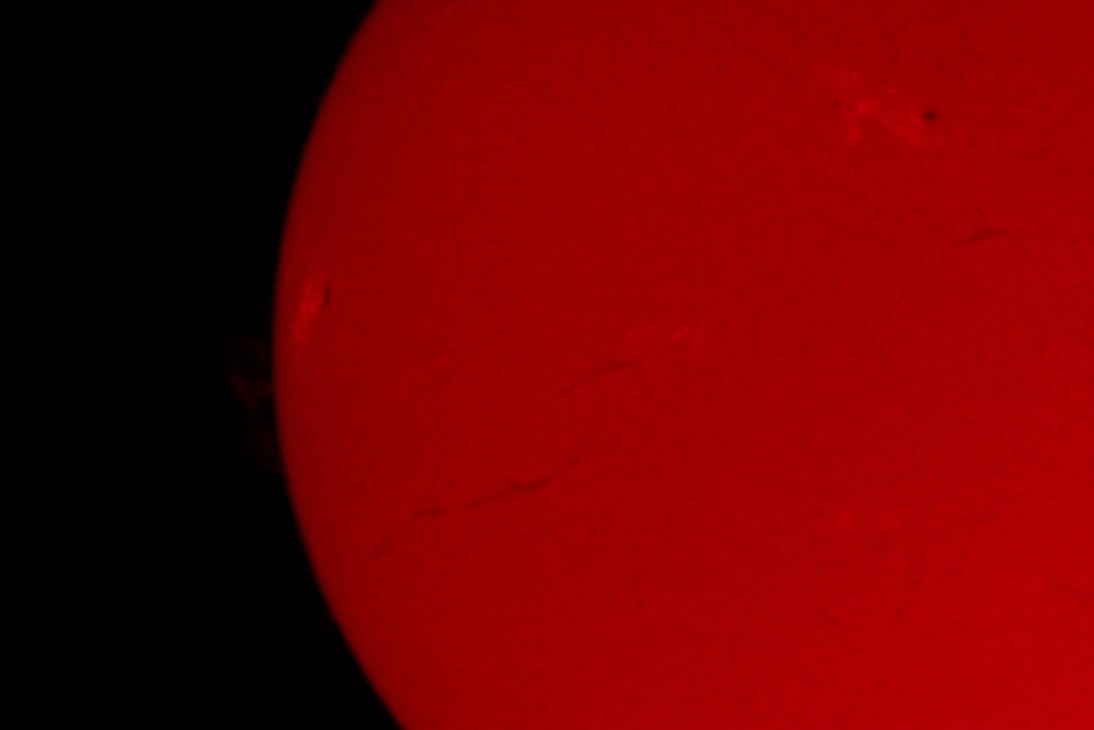 Hydrogen-Alpha ISO 400 1/250 Second with Barlow