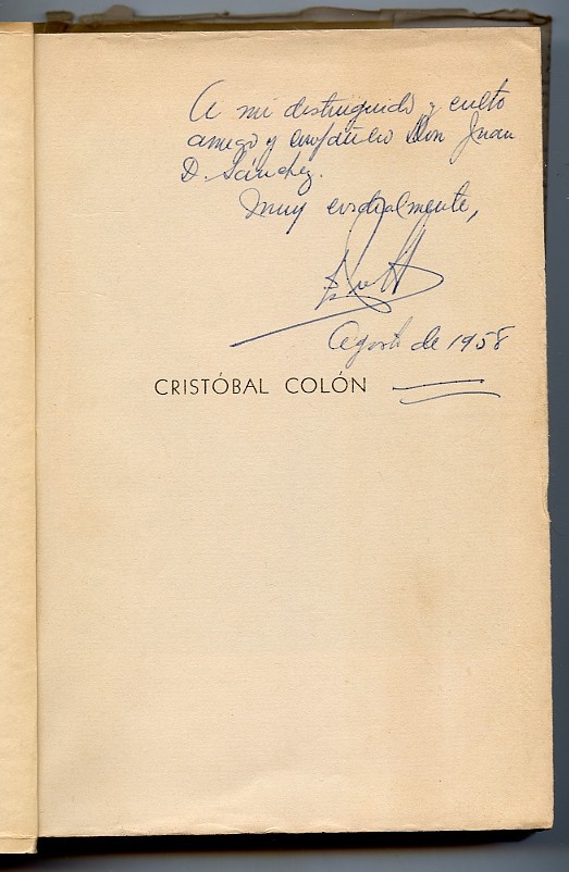 Cristobal Colon by Armando Alvarez Pedroso Published 1944 inside cover