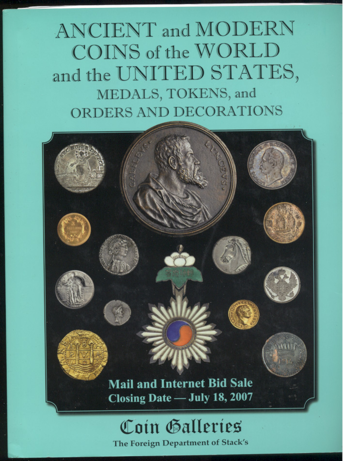 Stacks Coin Galleries Mail Bid Sale July 2007