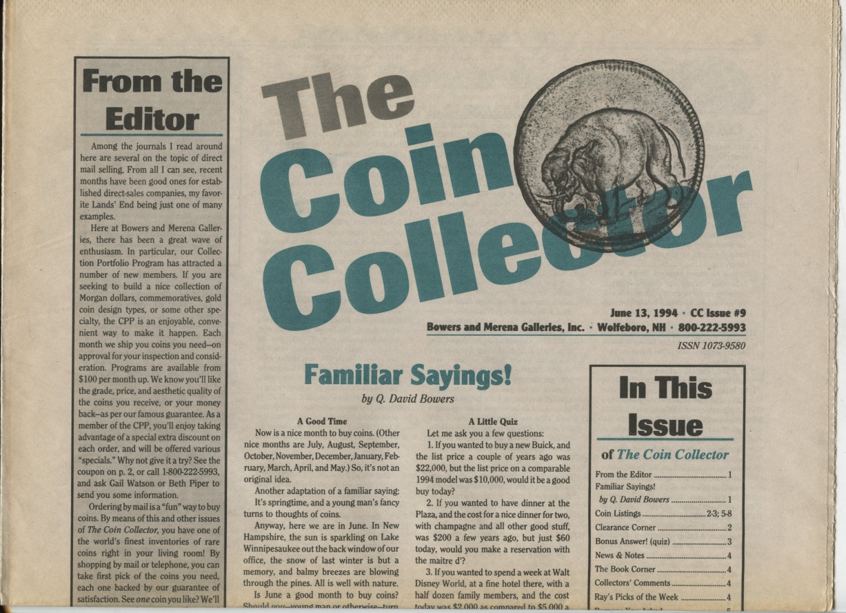 Bowers and Merena The Coin Collector #9