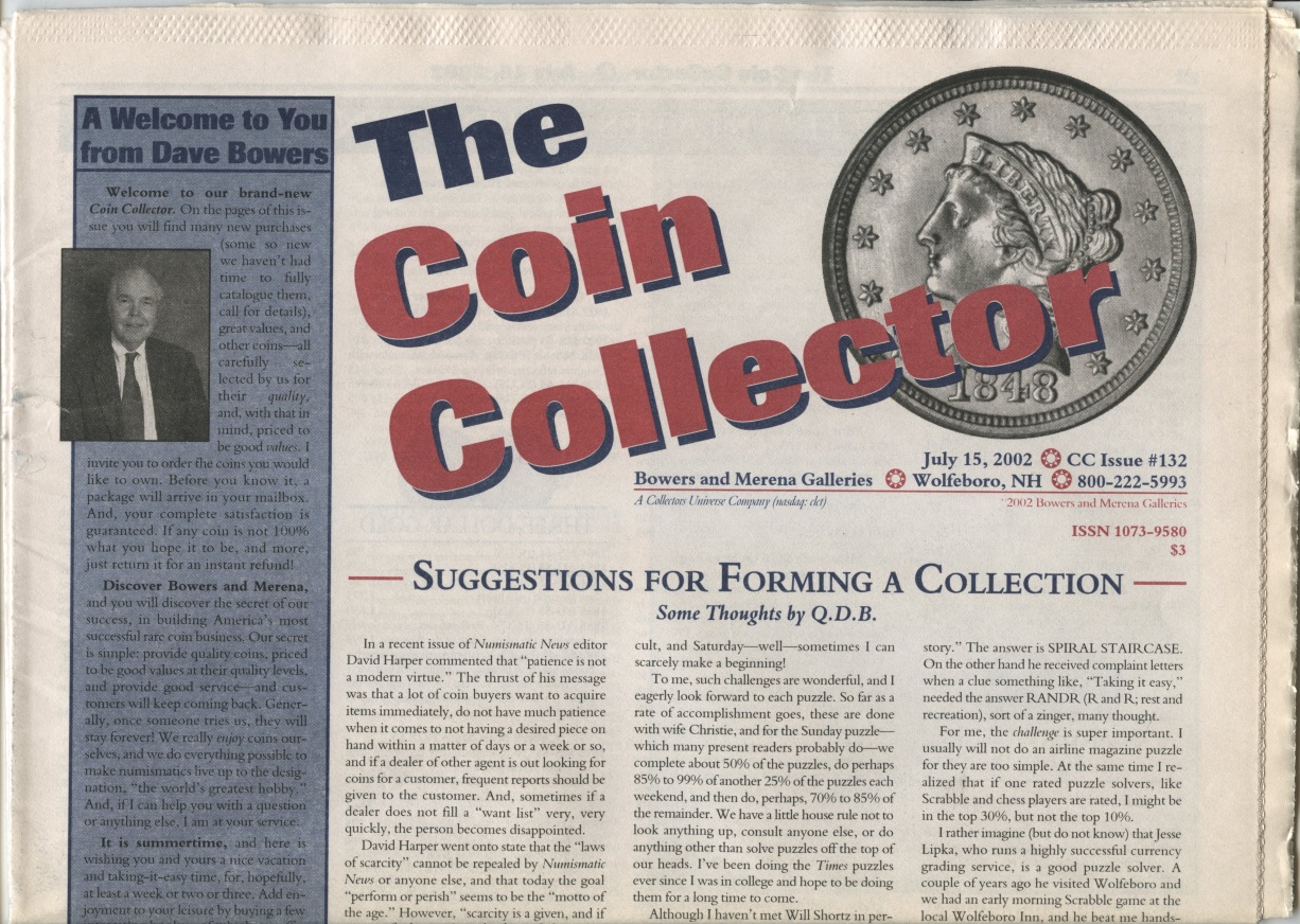 Bowers and Merena The Coin Collector #132