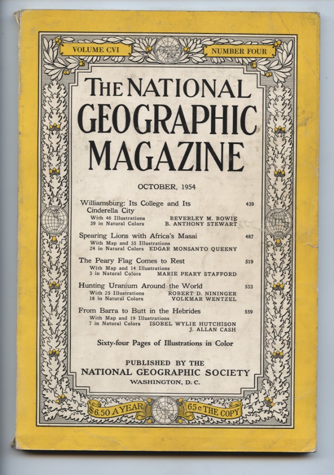 National Geographic Magazine October 1954