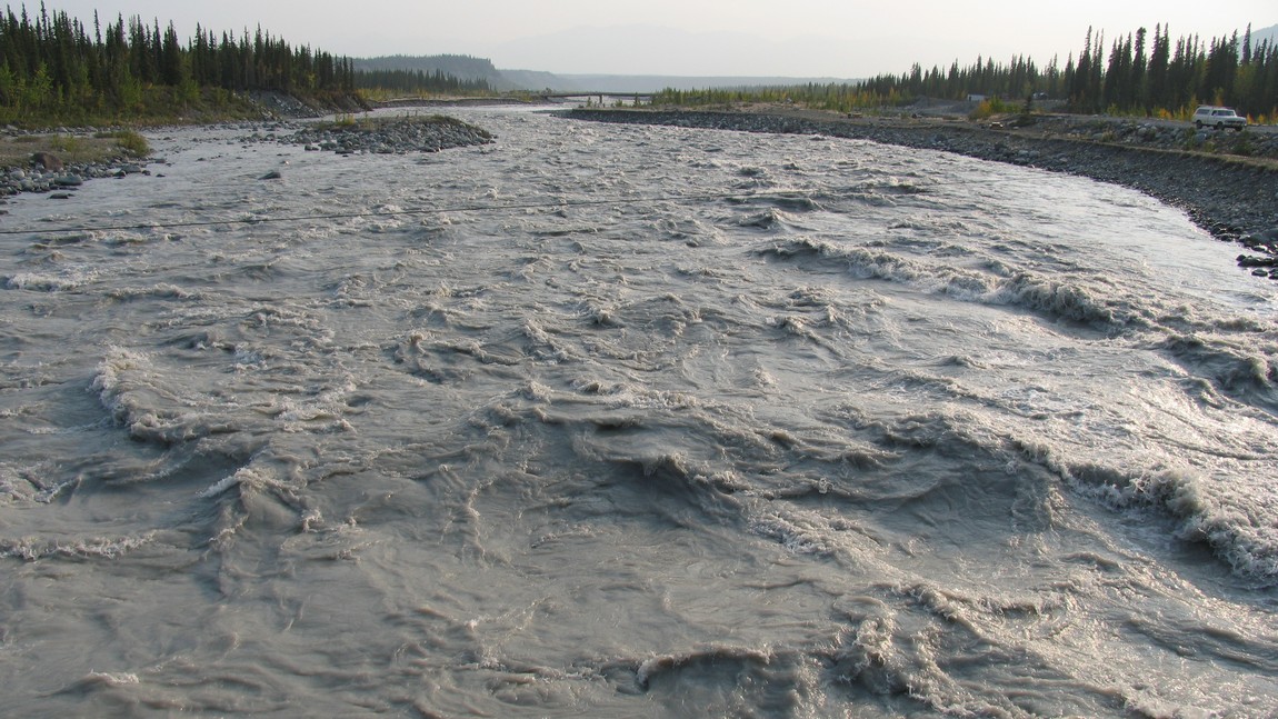Crossing the Kennecott River