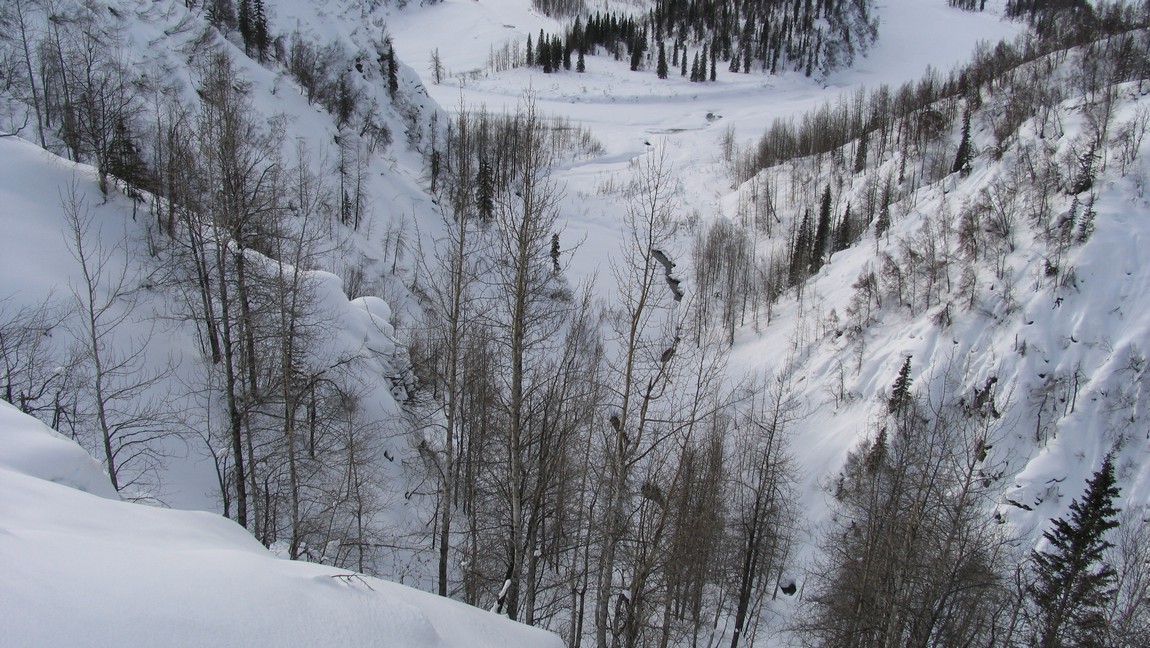 Looking down into Hurricane Gulch