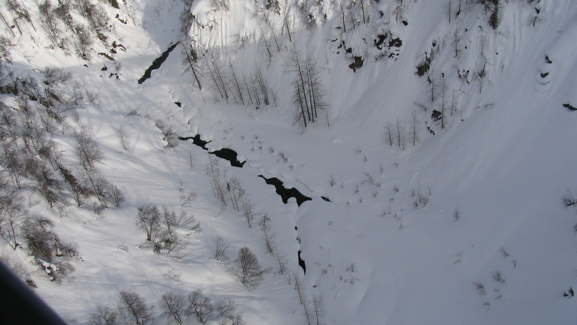 Looking down into Hurricane Gulch
