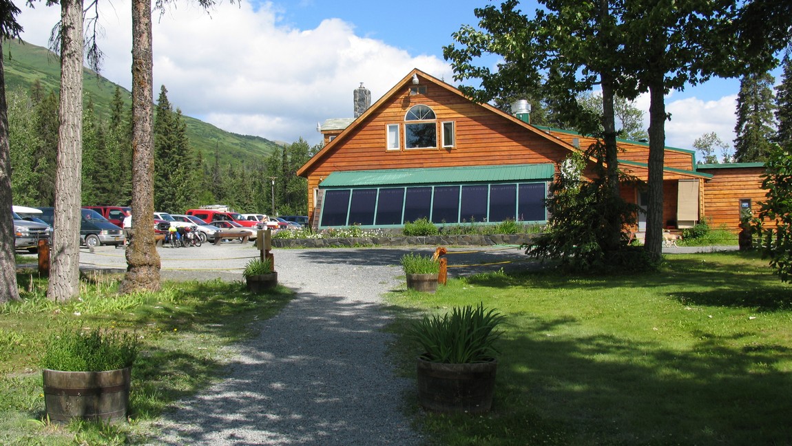 Side view of Summit Lake Lodge