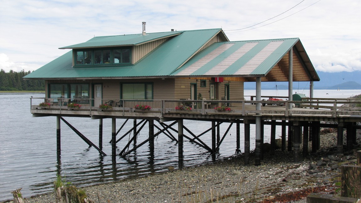 House built out over the water