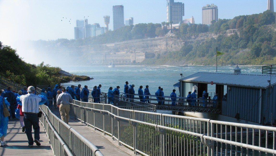 Walking down the ramp
