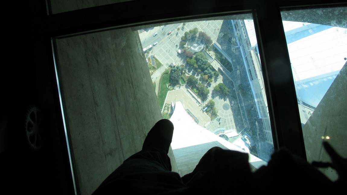 My feet standing on the glass floor