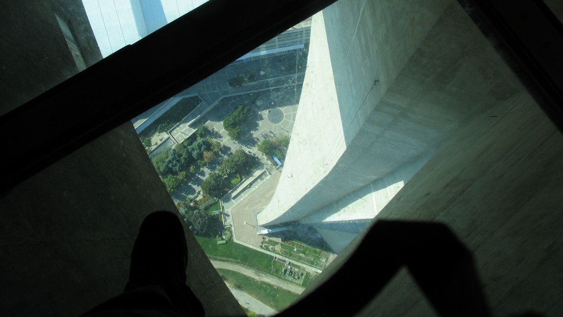 My feet standing on the glass floor