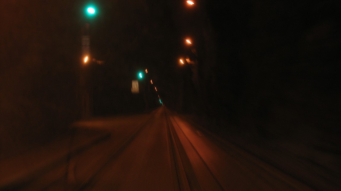 Driving through the train tunnel