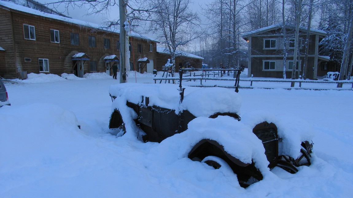 Antique car buried