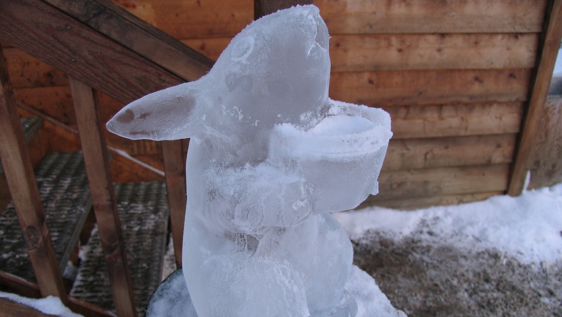 Rabbit ice sculpture