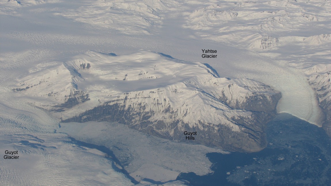 Yahtse Glacier and Guyot Hills