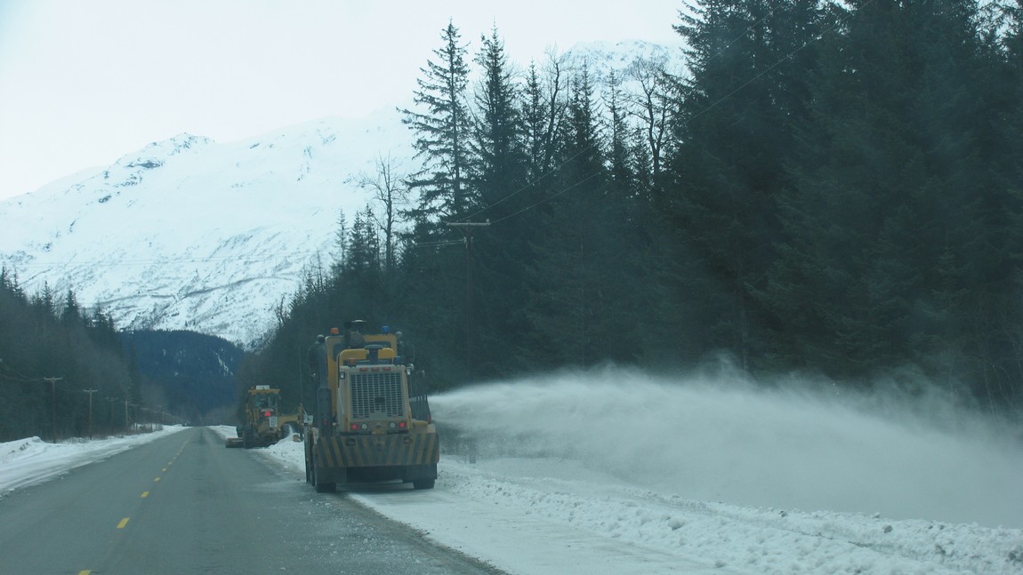 Grader and snow blower