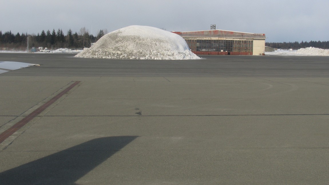 Substantial snow pile