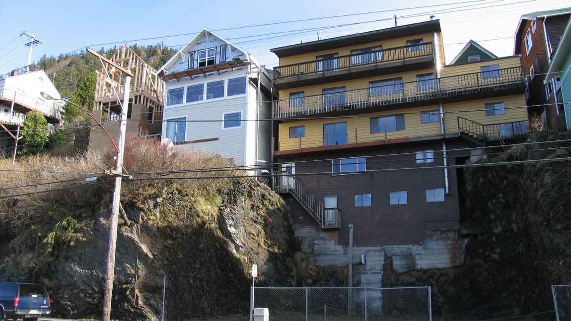 Houses built into the cliff