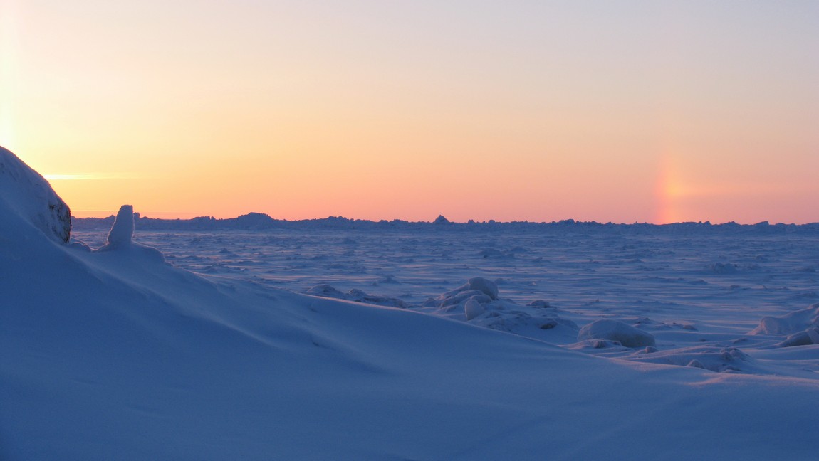 Sunset on the Polar ice cap