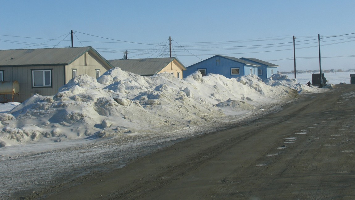 Good sized snow piles