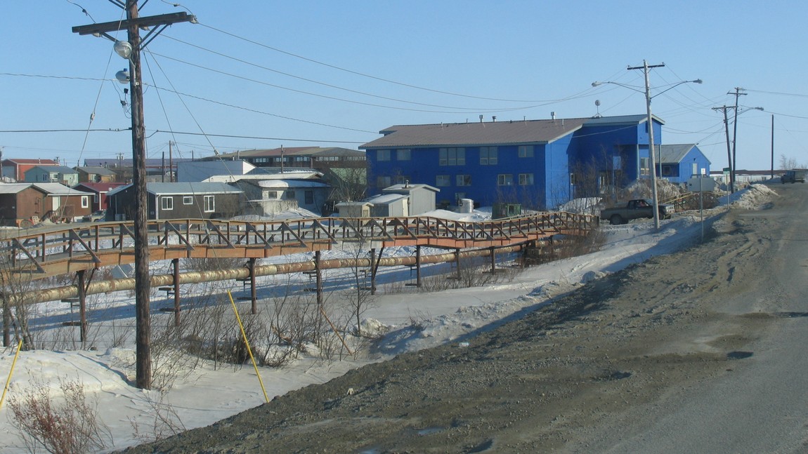 Raised pedestrian walkway