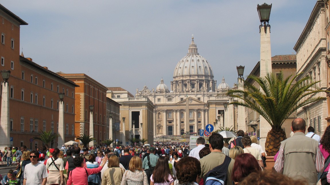 Walking toward Vatican City