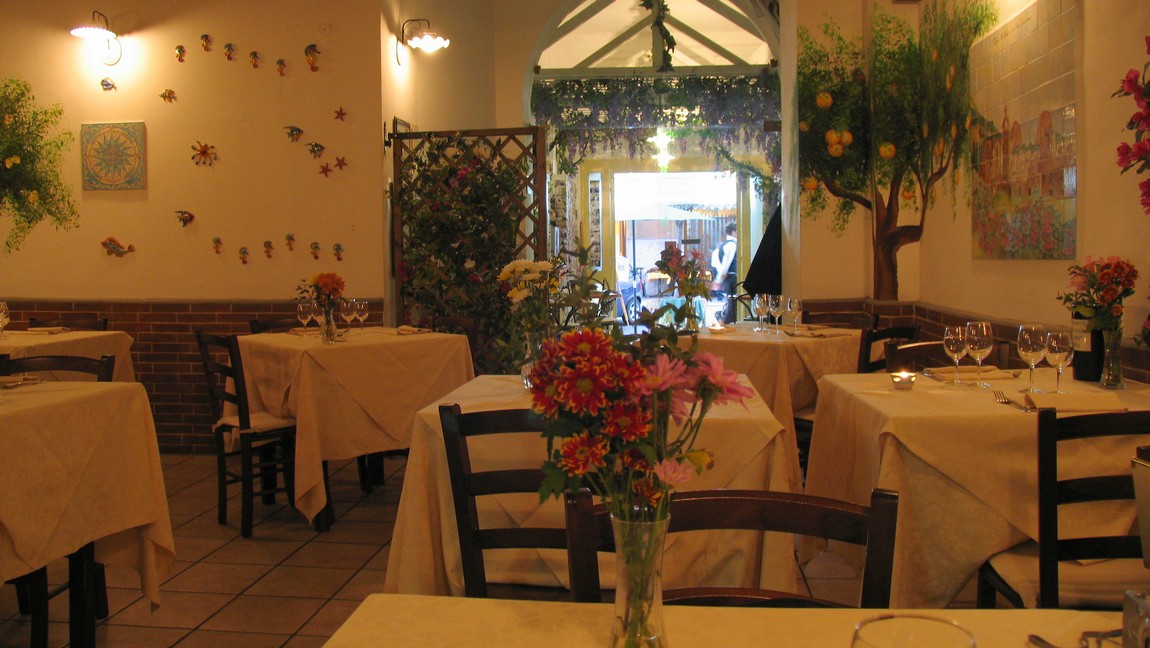 Inside a restaurant