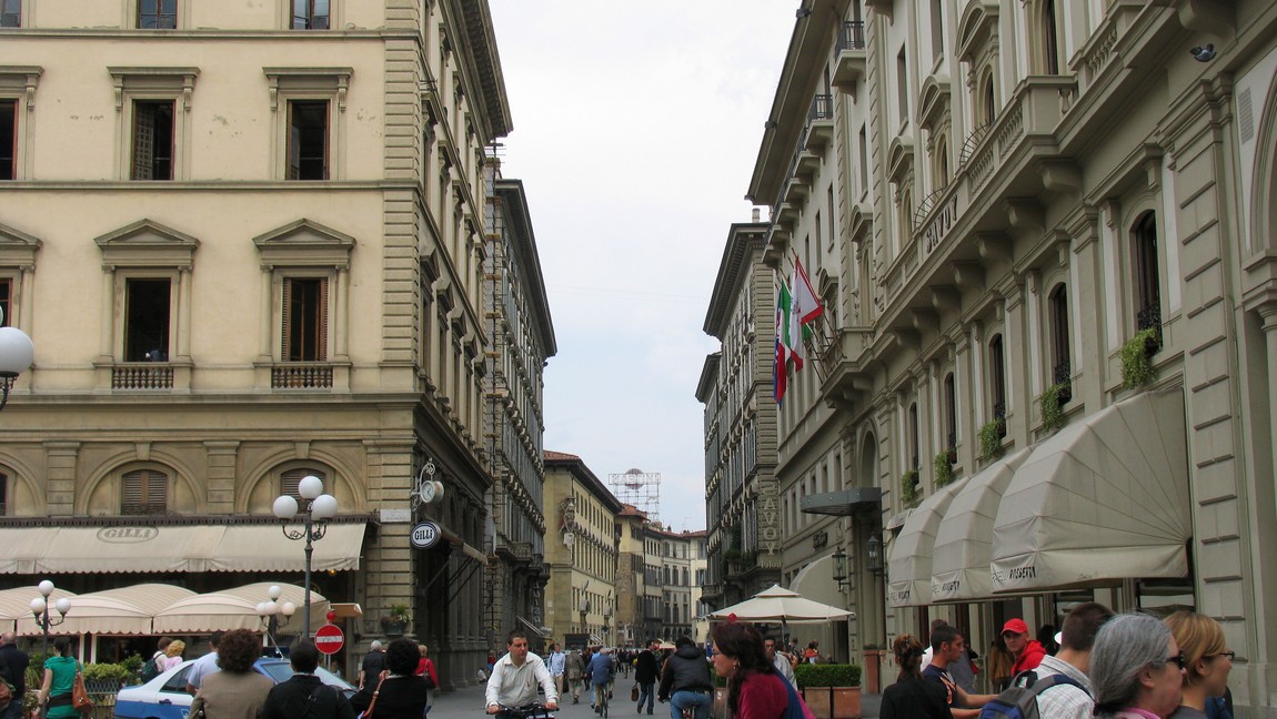 Walking out of the Piazza