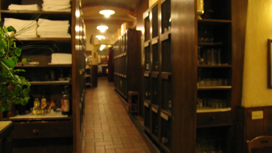 Walking down long passage