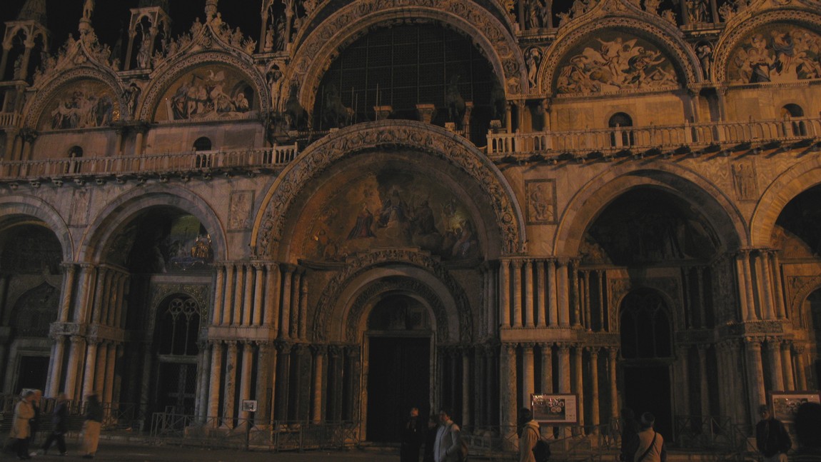 Saint Mark's Basilica at night