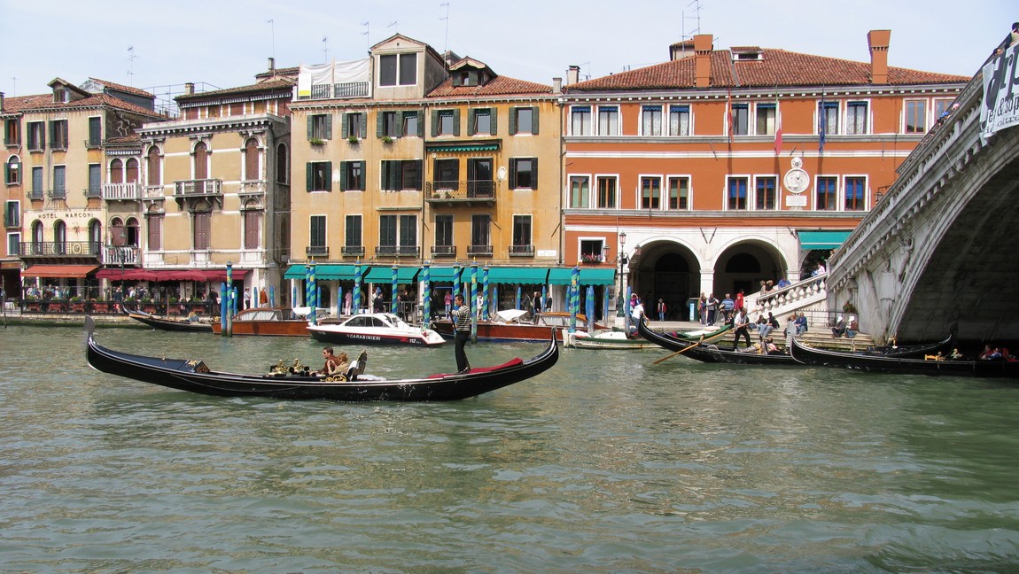 Next to the Rialto Bridge