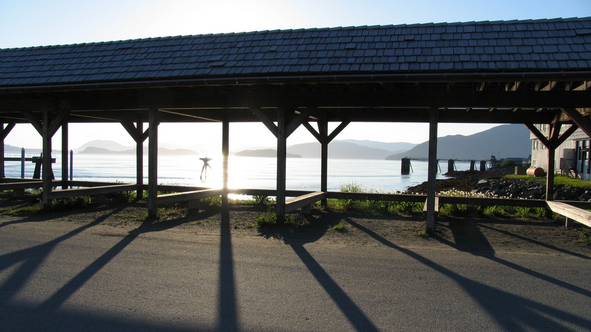 Near the cruise ship dock