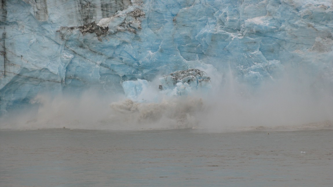 Large chunks of ice falling off