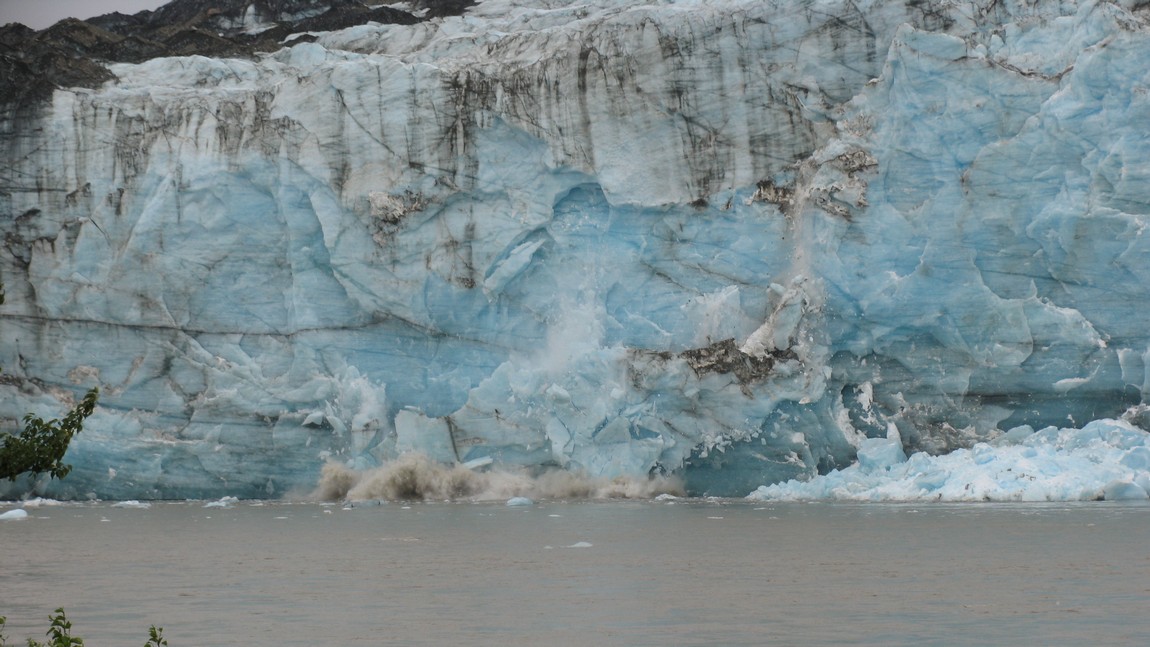 Large slab of ice collapsing