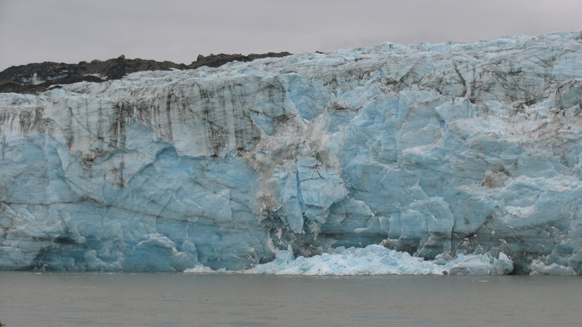 Large slab of ice collapsing