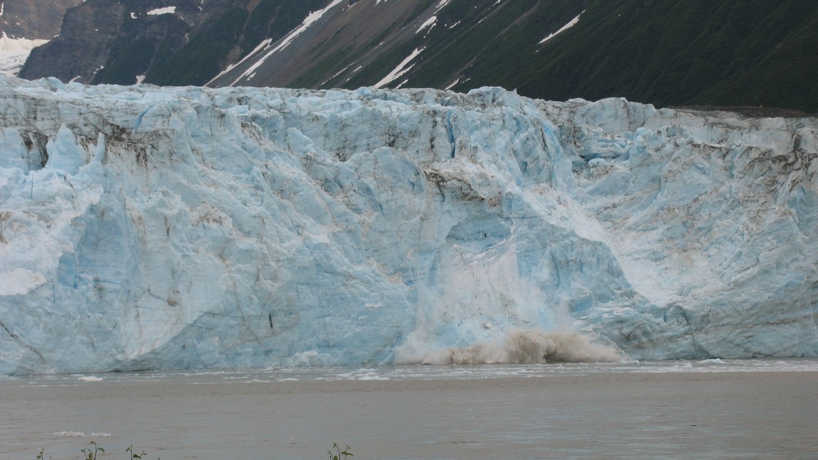 Slab of ice collapsing