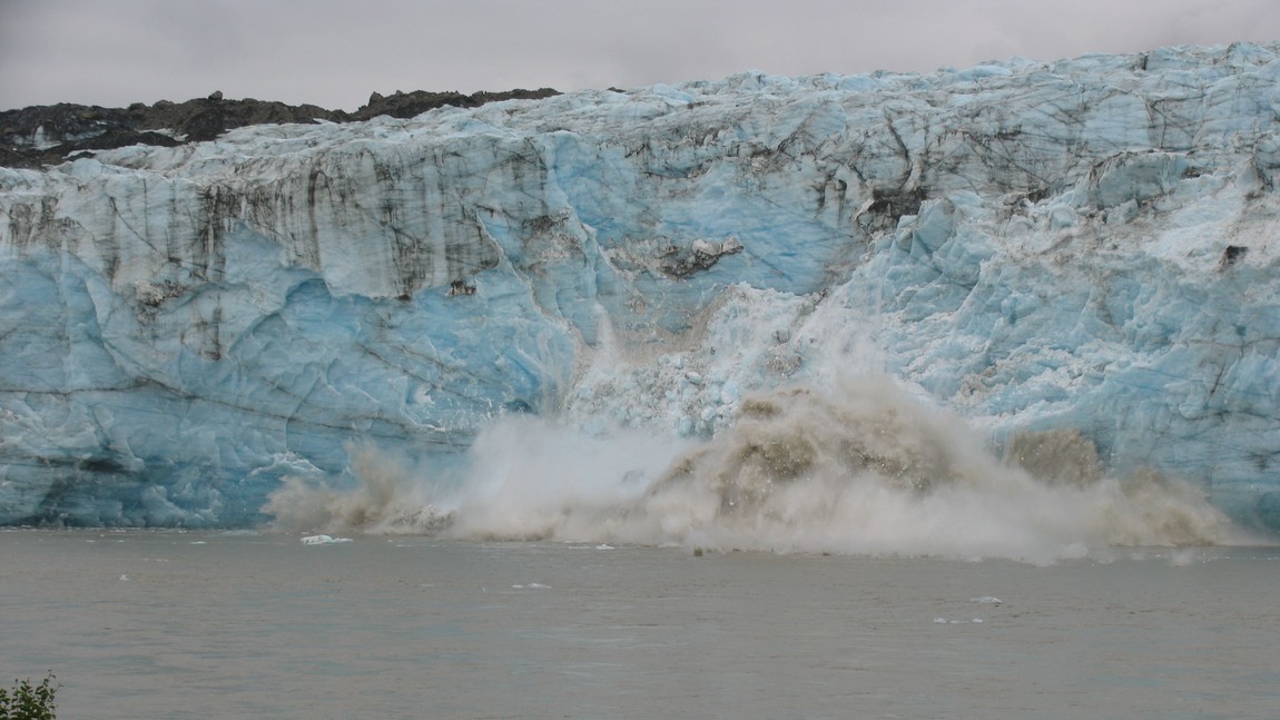 Large slab of ice collapsing