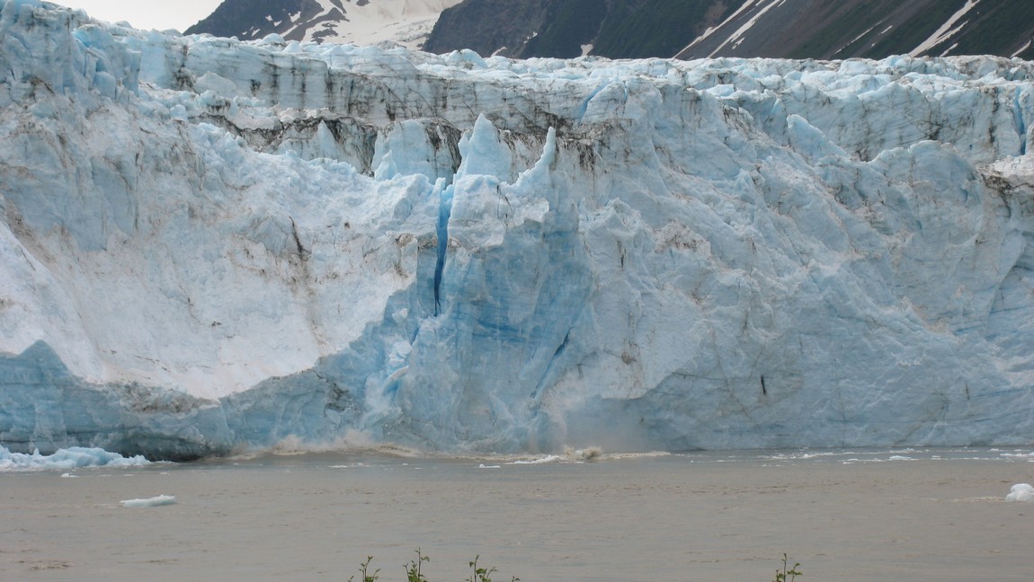 Large slab of ice collapsing